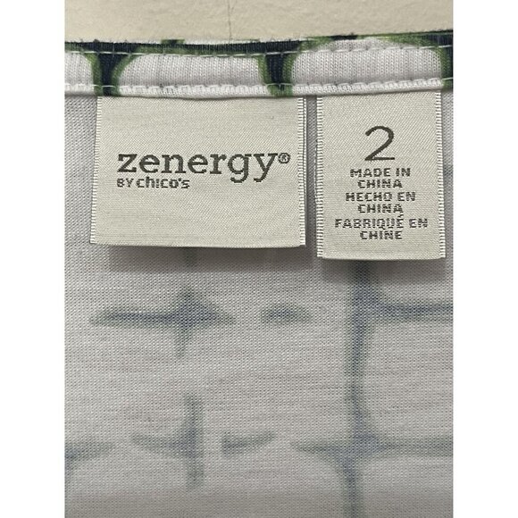 Zenergy by Chico's Short Dolman sleeve top Sparkly Studded Detail Sz 2 (U.S. 12) - Picture 2 of 9